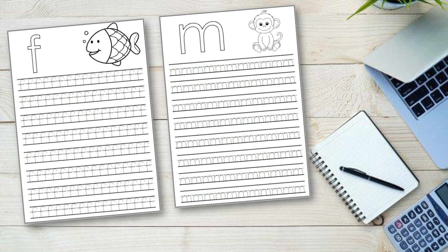 26 Printable Lowercase Alphabet Tracing Worksheets  – MiniTracers